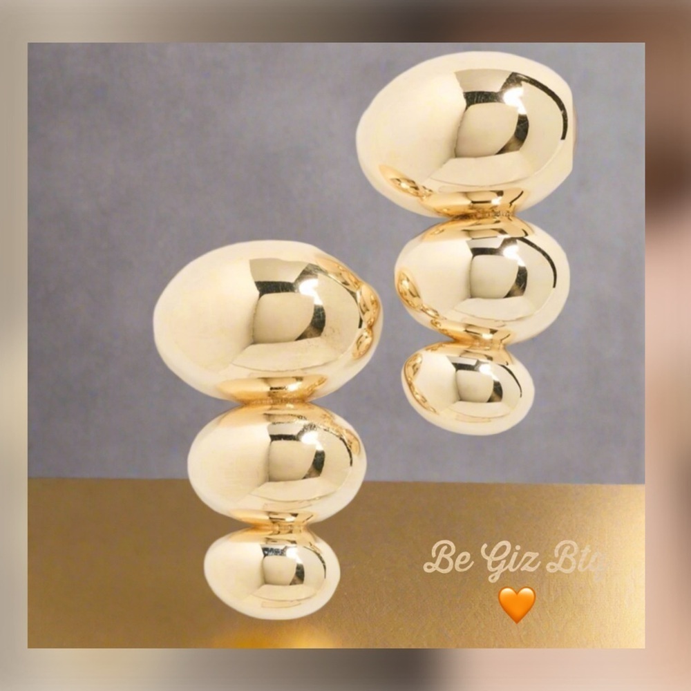 JENNIFER ZEUNER Authentic Darla Earrings in High-Shine Polish Gold Vermeil NWT